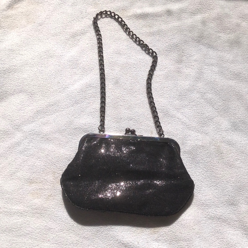 (Sparkly black Express clutch)